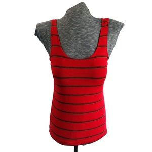Chico's Travelers 0 Red Striped Tank Top Small 4